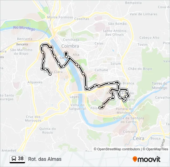 38 Bus Line Map