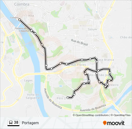 38 Bus Line Map