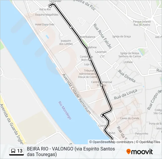 13 Bus Line Map