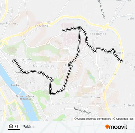 7T Bus Line Map