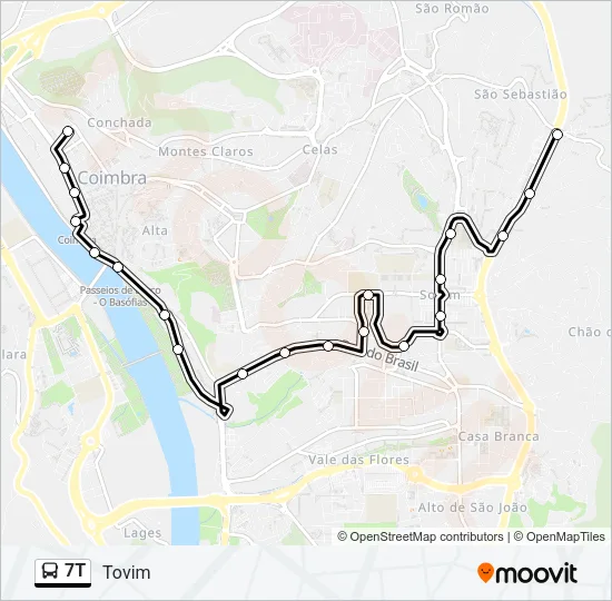 7T Bus Line Map