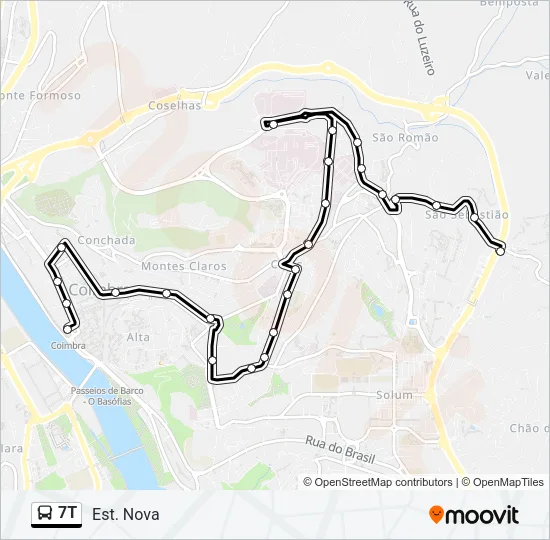 7T Bus Line Map