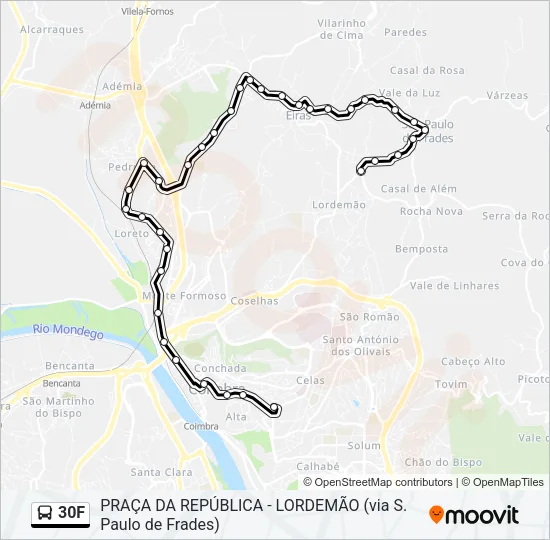 30F Bus Line Map