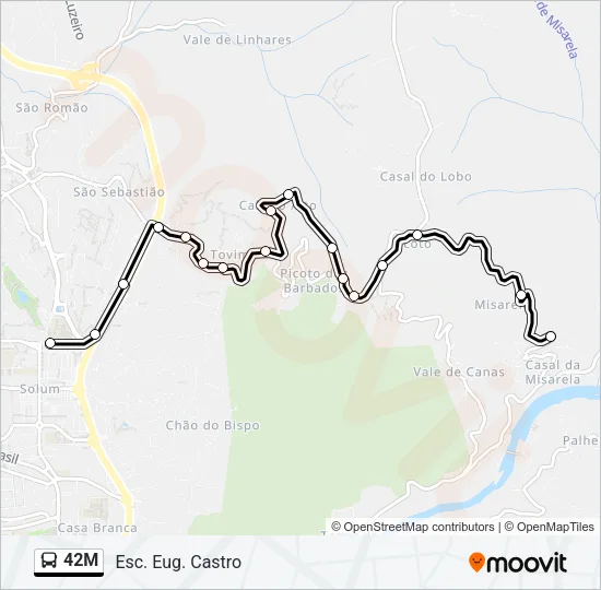 42M Bus Line Map