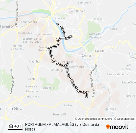 43T Bus Line Map