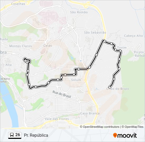 26 bus Line Map