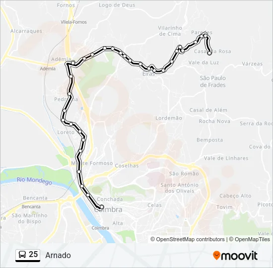 25 Bus Line Map