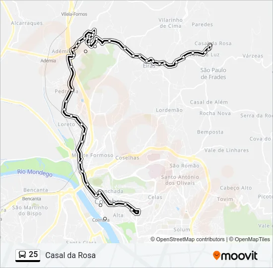 25 Bus Line Map