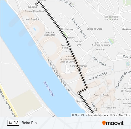 17 bus Line Map