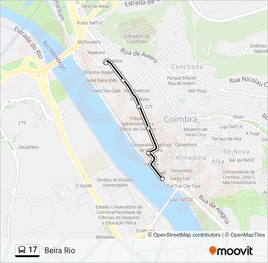 17 Bus Line Map