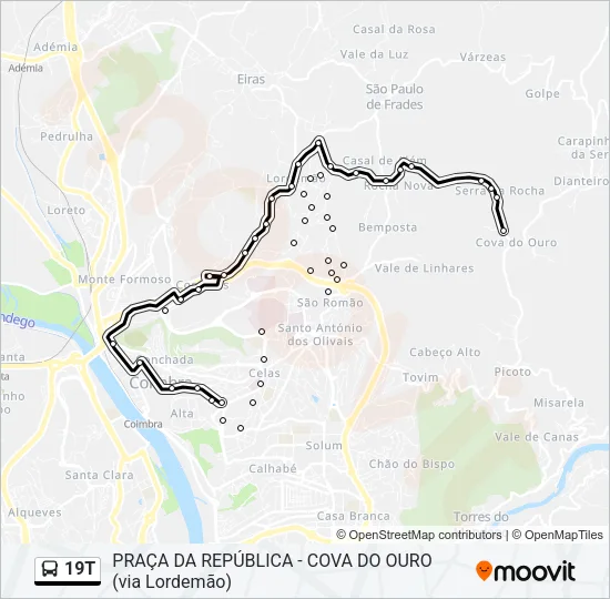 19T Bus Line Map