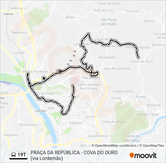 19T Bus Line Map