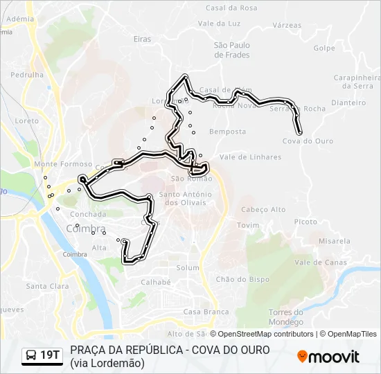 19T Bus Line Map