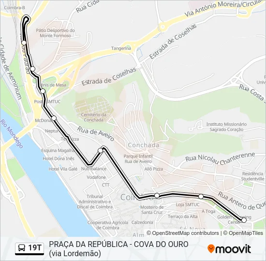 19T Bus Line Map
