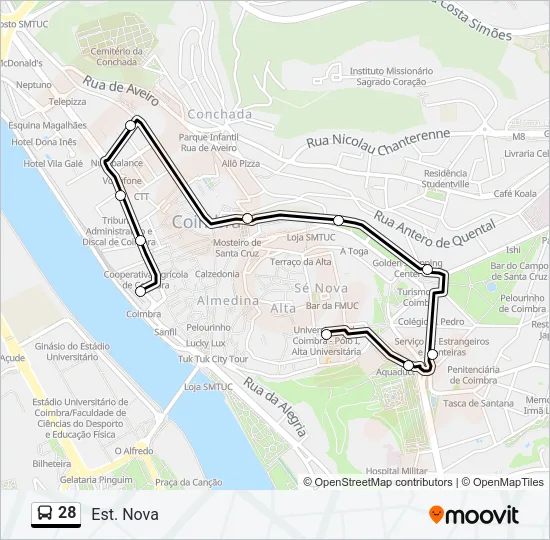 28 Bus Line Map