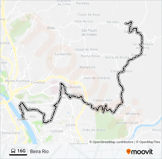 16G Bus Line Map