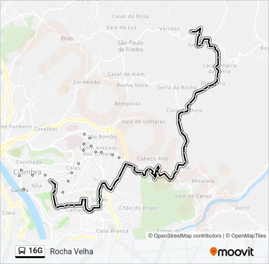 16G Bus Line Map