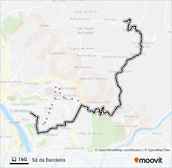 16G Bus Line Map