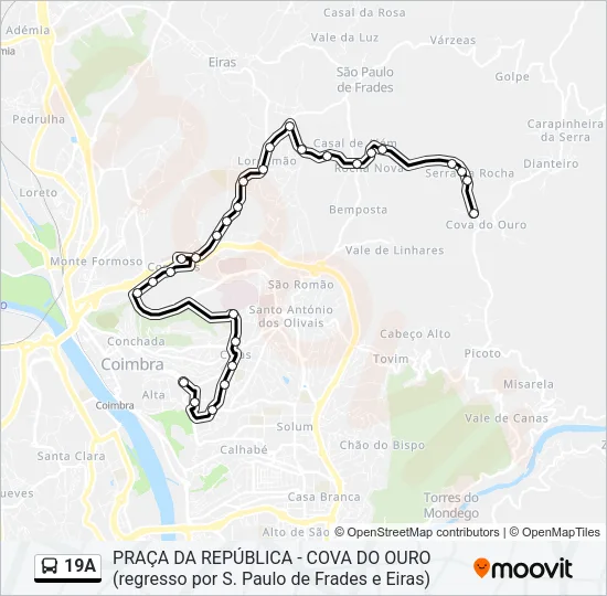 19A Bus Line Map
