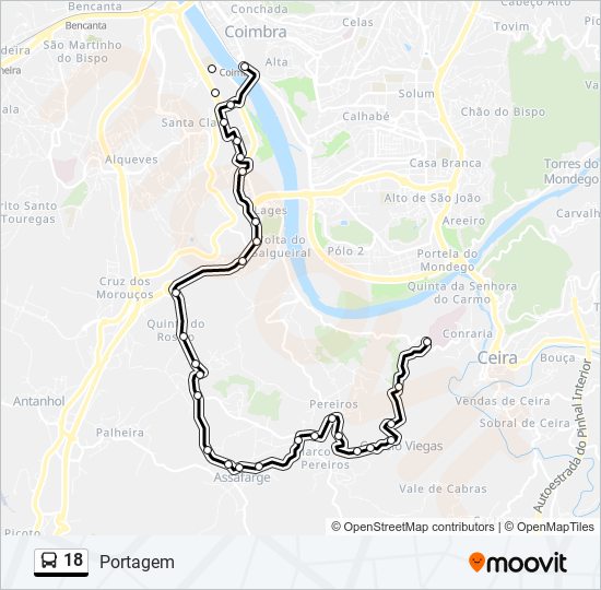 18 bus Line Map