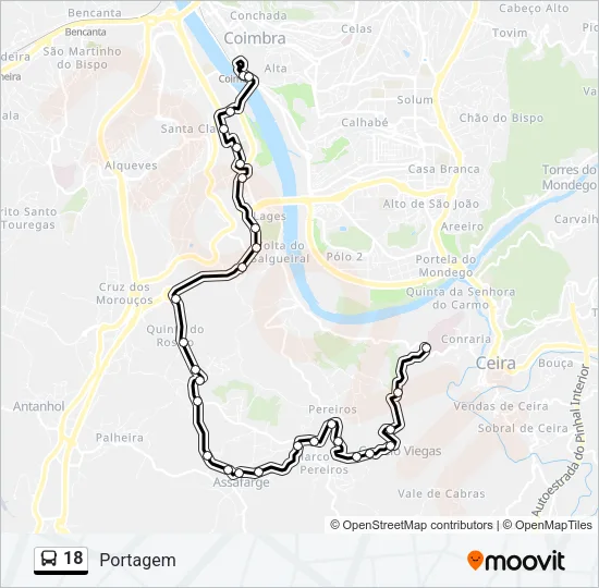 18 Bus Line Map