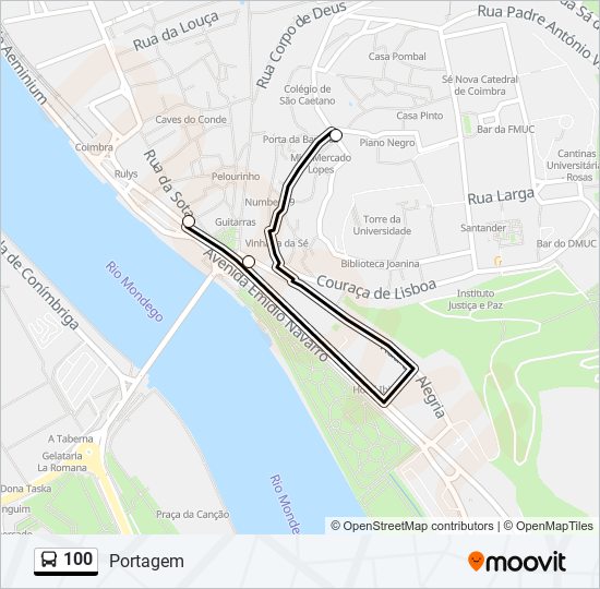 100 bus Line Map