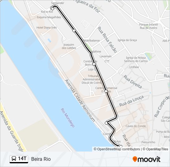 14T bus Line Map