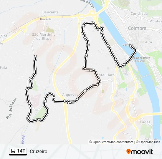 14T Bus Line Map