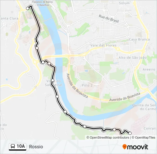 10A Bus Line Map