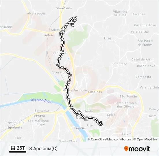 25T Bus Line Map