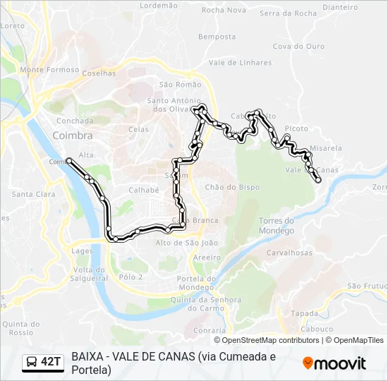 42T Bus Line Map