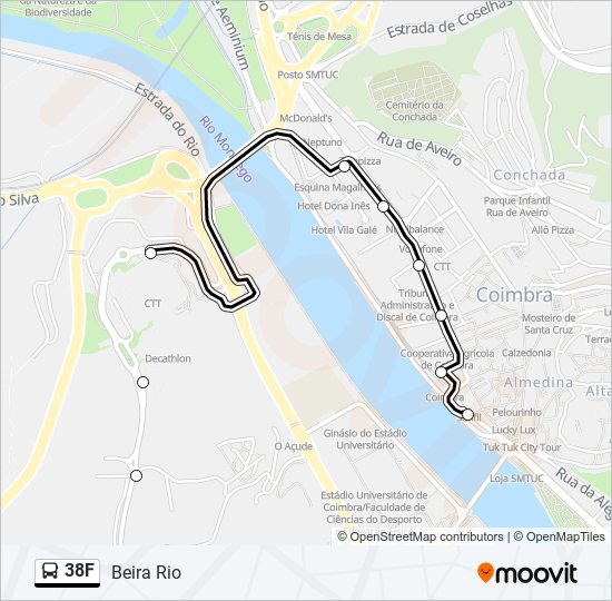 38F bus Line Map