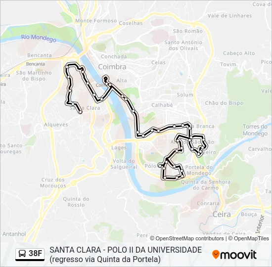 38F Bus Line Map