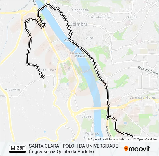 38F Bus Line Map