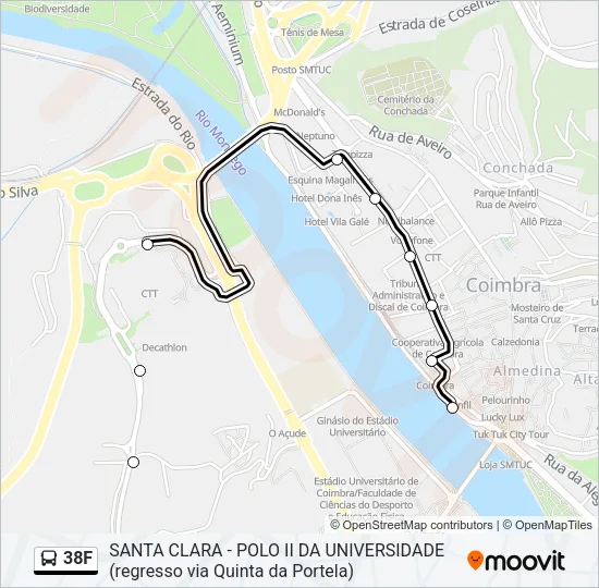 38F Bus Line Map