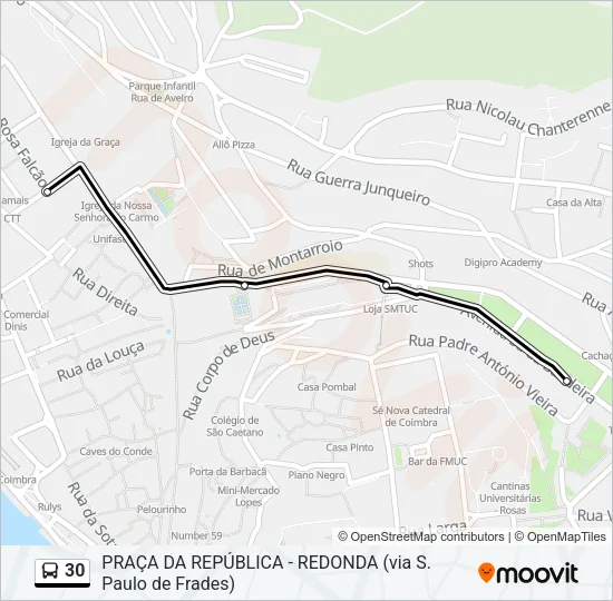 30 Bus Line Map