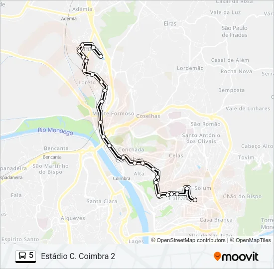 5 Bus Line Map