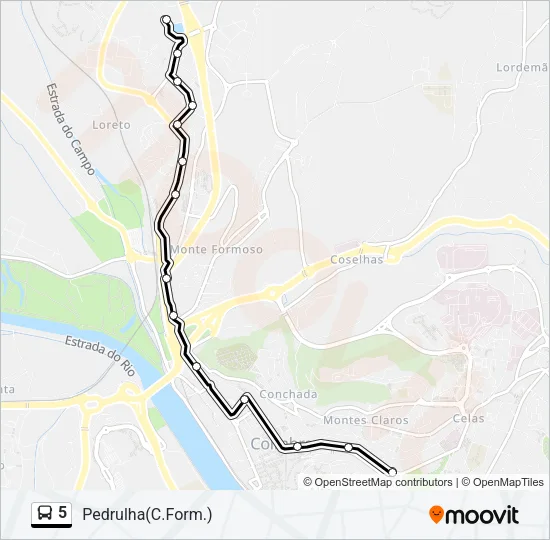 5 Bus Line Map