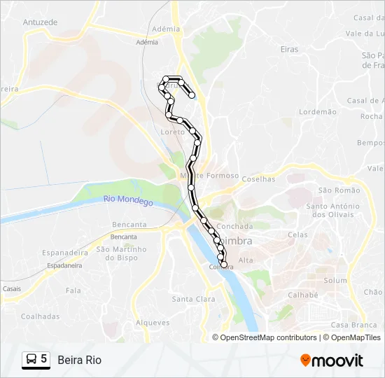 5 Bus Line Map