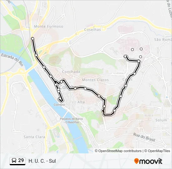 29 Bus Line Map