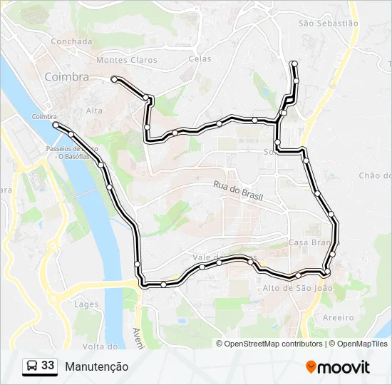 33 Bus Line Map