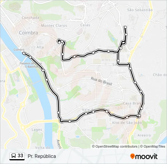 33 Bus Line Map