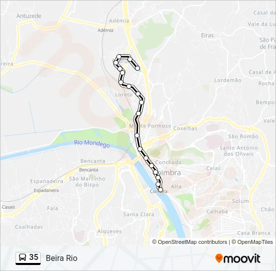 35 Bus Line Map