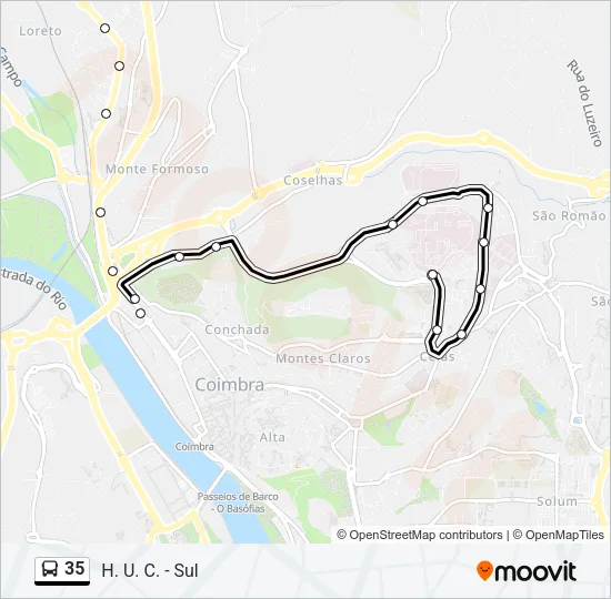 35 Bus Line Map
