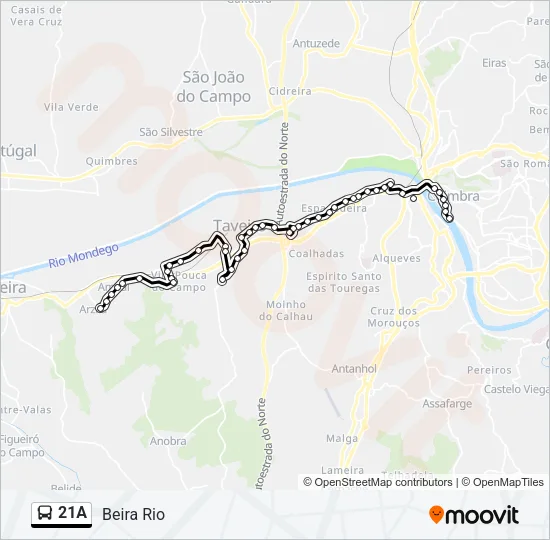 21A Bus Line Map