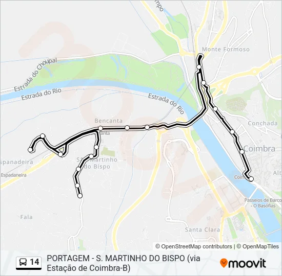 14 Bus Line Map