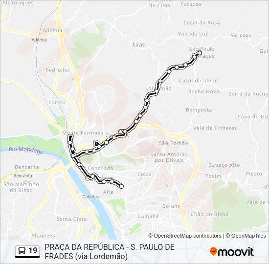 19 Bus Line Map