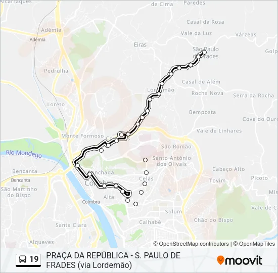 19 Bus Line Map