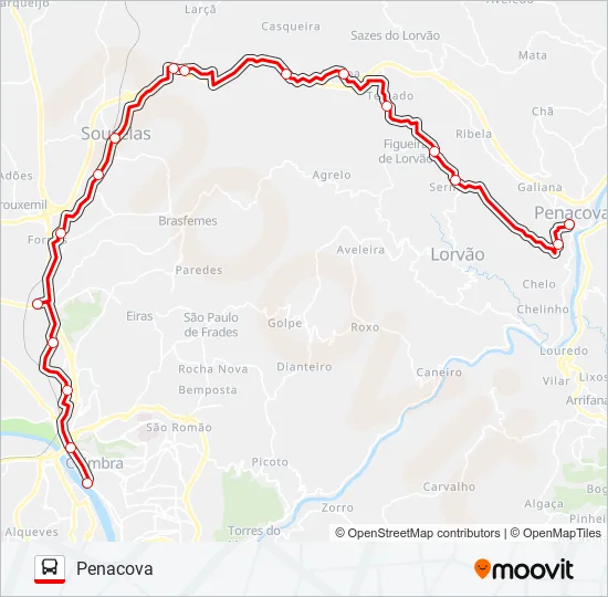 COIMBRA - PENACOVA P/MONTE REDONDO  Line Map