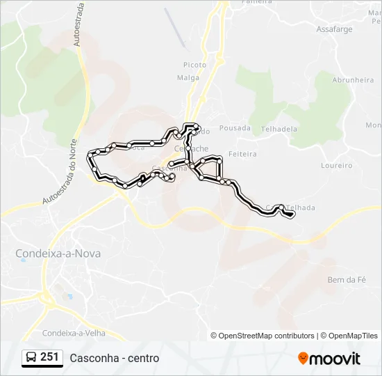 251 Bus Line Map